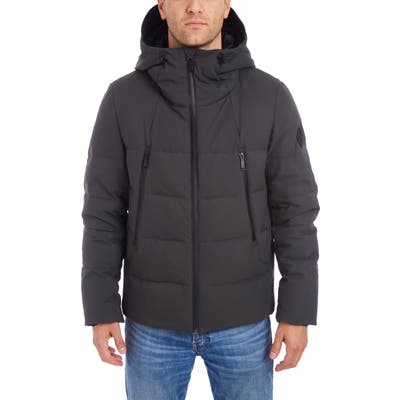 Vince Camuto Hooded Stretch Puffer Jacket, Grey
