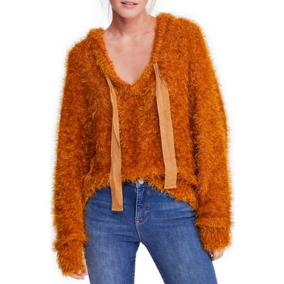 Free People Light As A Feather Hoodie, Metallic