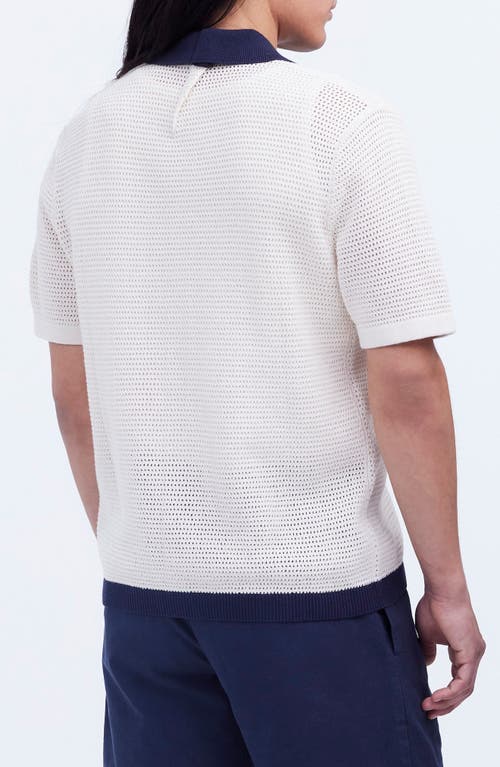Madewell Stripe Open Stitch Cotton & Linen Button-up Shirt In Vintage Lace