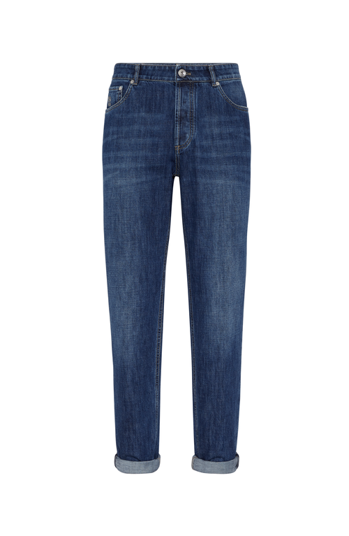 Shop Brunello Cucinelli Lightweight Denim Trousers In Dark Denim