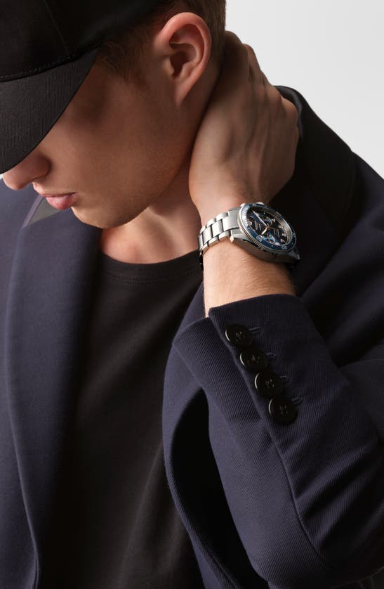 Shop Longines Spirit Flyback Chronograph Bracelet Watch, 42mm In Blue