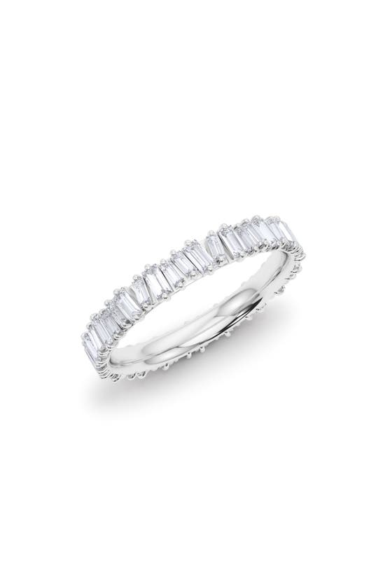 Shop Hautecarat Lab Created Baguette Diamond Tennis Bangle In 18k White Gold