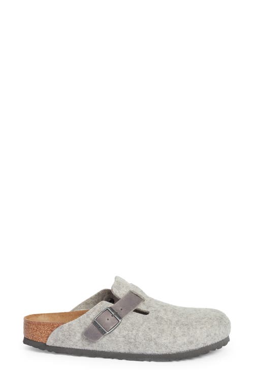 Shop Birkenstock Boston Wool Clog In Light Gray/iron