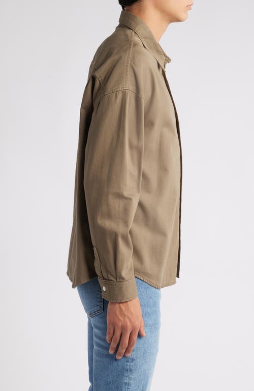 Frame Relaxed Fit Denim Button-up Shirt In Taupe