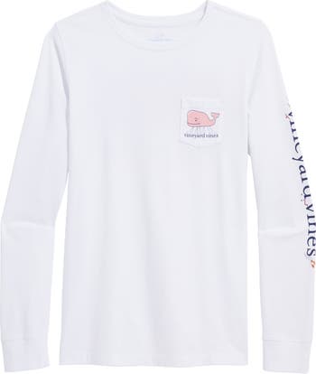 Vineyard Vines Women's Autumn Dog Long-Sleeve Pocket Cotton Shirt (White Cap, Small)