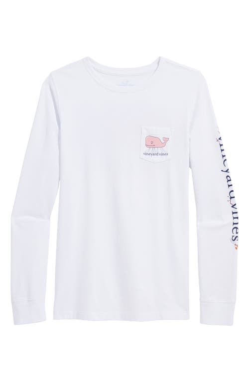 vineyard vines Thanksgiving Whale Long Sleeve Cotton Graphic Pocket T-Shirt White Cap at Nordstrom,