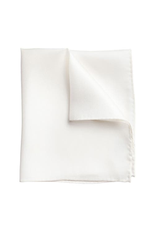 Evening Silk Pocket Square in White