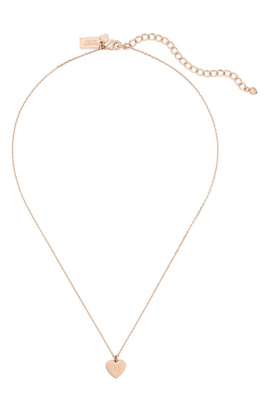 Shop Kate Spade Initial Heart Pendant Necklace In Gold - N