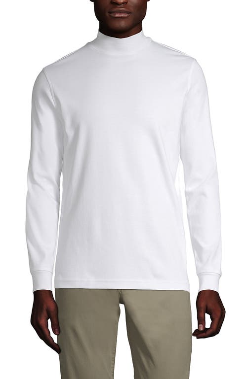 Lands' End Cotton Supima Mock Turtleneck In White