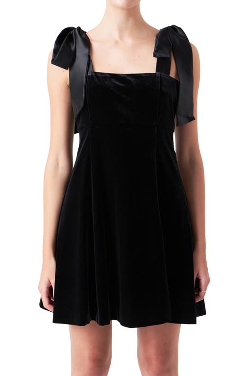 Endless Rose Women's Tiered Contrast Velvet Mini Dress In Black