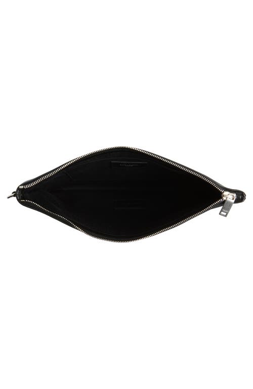 Shop Saint Laurent Rive Gauche Canvas Pouch In Noir/blanc