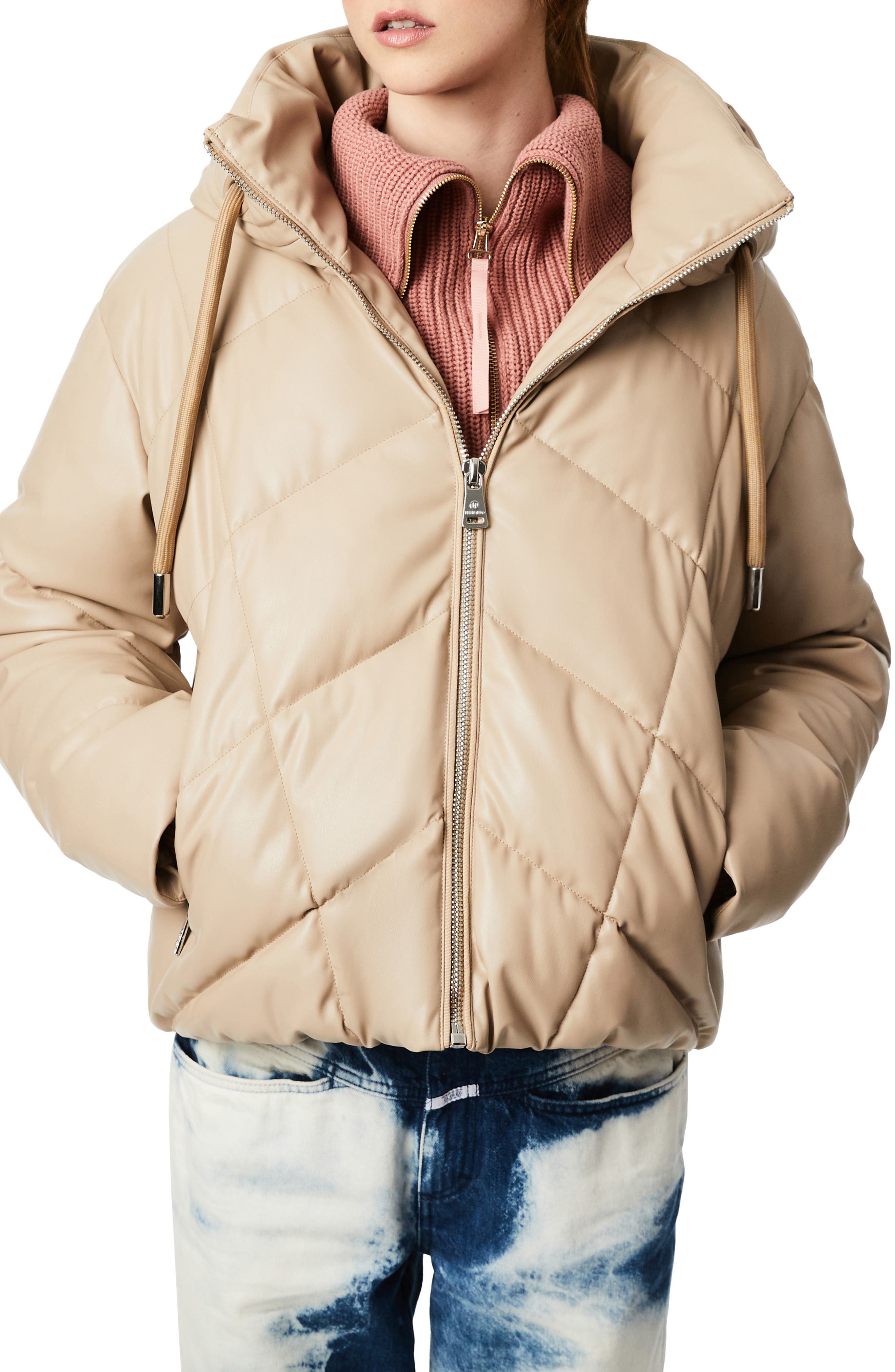 faux down jacket womens