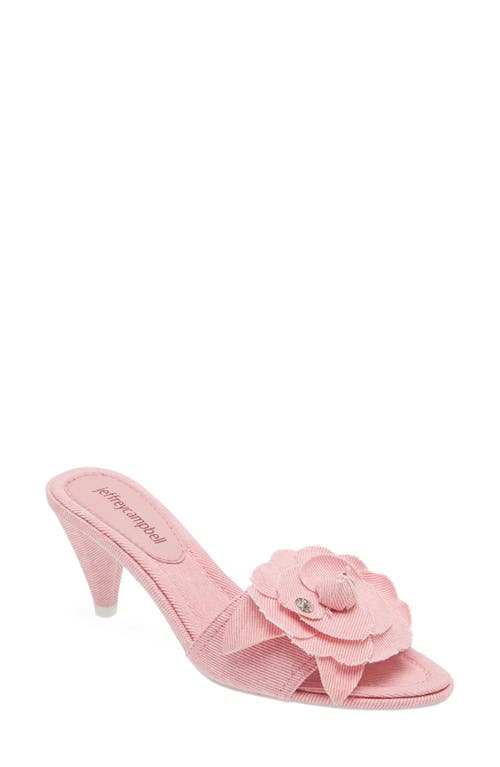 Jeffrey Campbell Bow Slide Sandal In Pink Denim