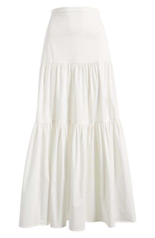 WAYF Tiered Maxi Skirt in Ivory