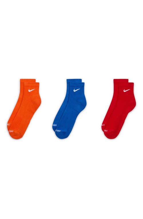 Nike Dri-fit Everyday Plus 3-pack Cushioned Training Ankle Socks In Multi