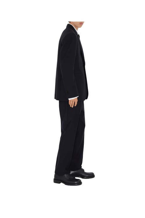 Burberry Tailored Jacket Crafted With Dark Navy Wool Twill In Navy