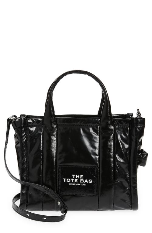 Marc Jacobs The Crinkle Leather Medium Tote Bag in Black