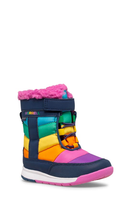 Merrell Kids' Alpine Puffer Waterproof Snow Boot In Rainbow Multi ...