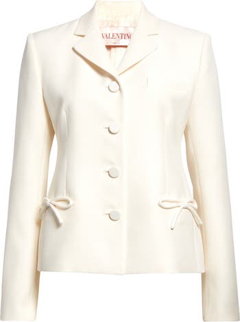 Bow Detail Crepe Couture Jacket