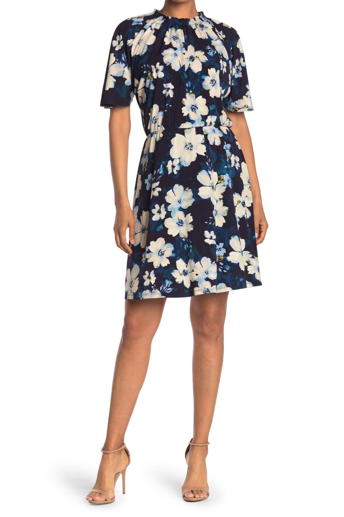 maggy london floral a line dress