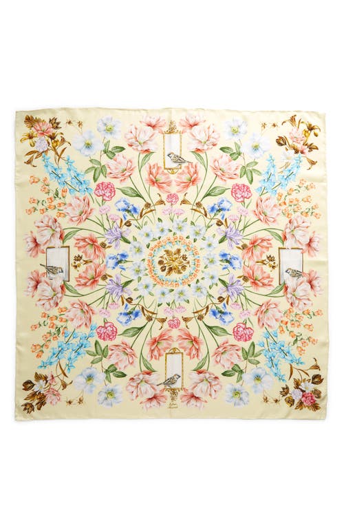 Echo Flourish Floral Silk Scarf In Banana