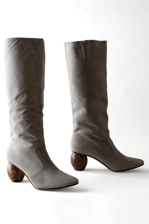 Shop Huma Blanco Quinn Boot In Grey Suede