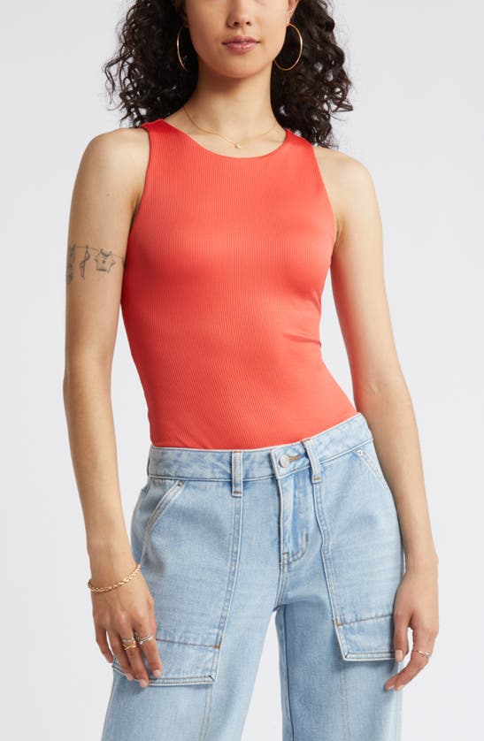 Shop Bp. Butter Tank Bodysuit In Red Cayenne