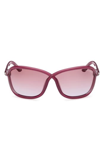 Tom Ford 68mm Gradient Square Sunglasses In Pink