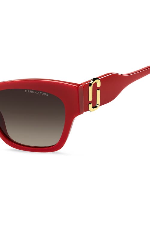 Marc Jacobs Marc 762s Acetate Rectangle Sunglasses In Red/brown