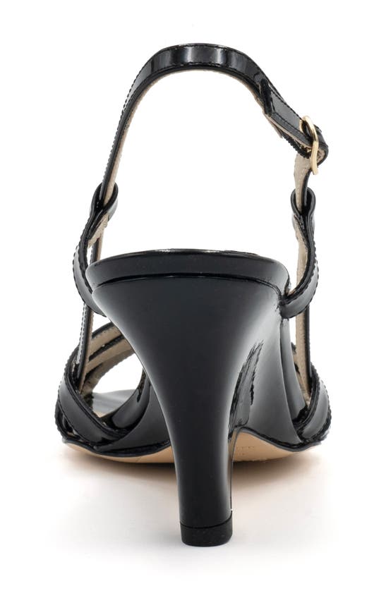 Shop Amalfi By Rangoni Camogli Slingback Sandal In Black Patent - Platinum Buckle