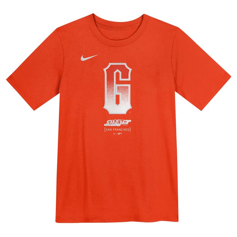 Shop Nike Preschool  Orange San Francisco Giants City Connect Large Logo T-shirt