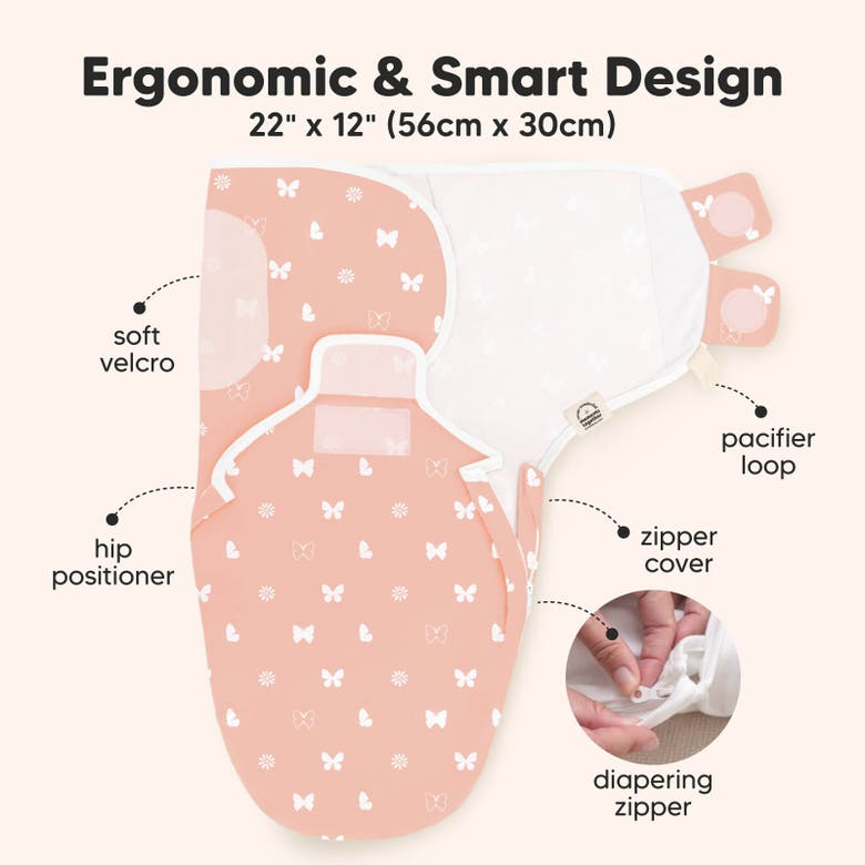 Keababies 3-pack Soothe Zippy Swaddle Wrap In Butterflies