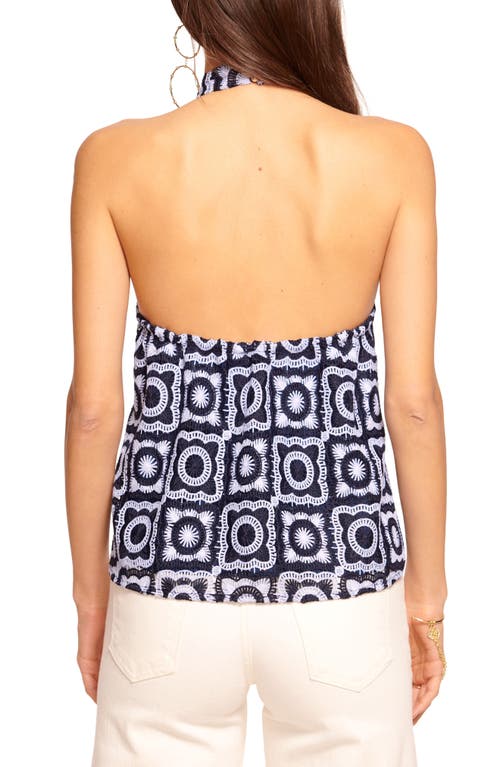 Shop Ramy Brook Bessie Crochet Halter Top In Spring Navy Crochet