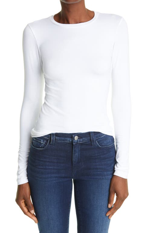Tess Long Sleeve Stretch Jersey Top in White