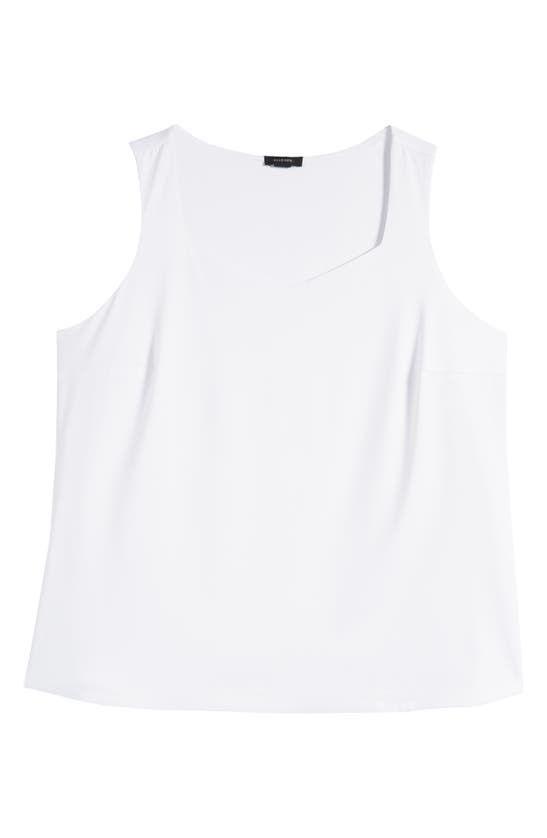 Halogen Sleeveless Sweetheart Neck Knit Shell In Bright White