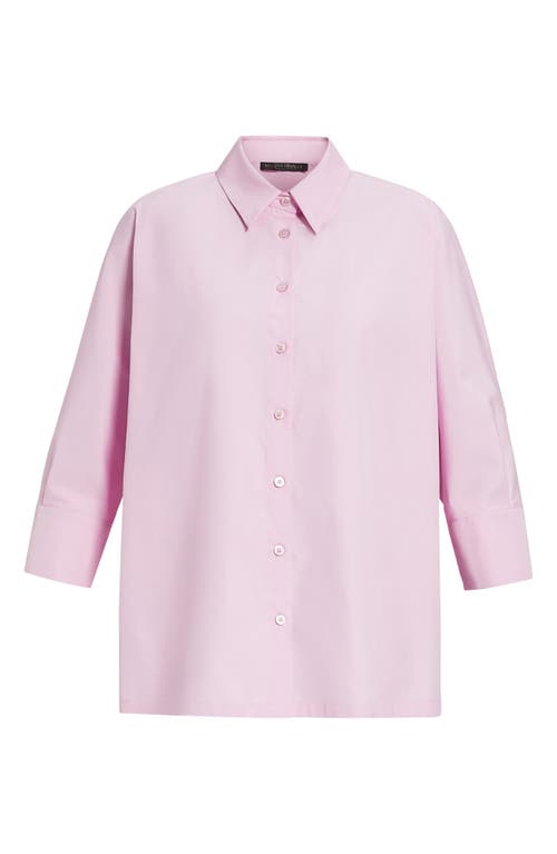 Shop Marina Rinaldi Arizona Cotton Button-up Shirt In Pink