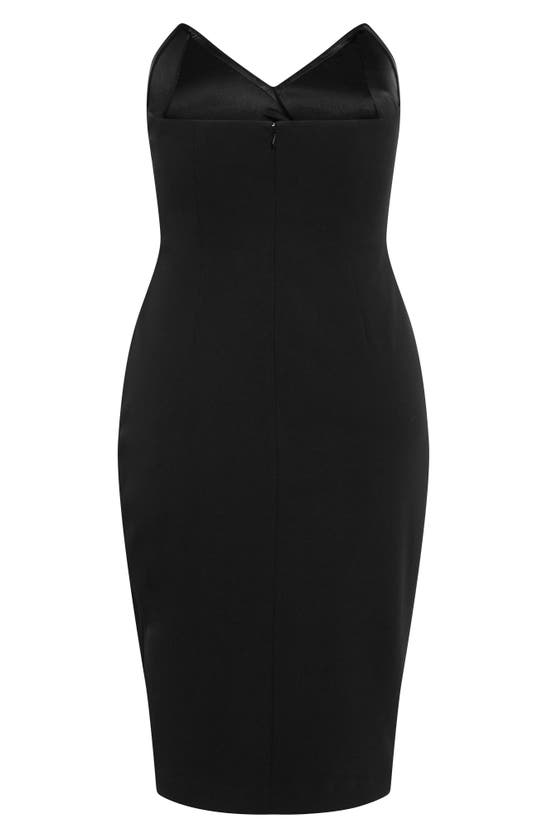 Shop City Chic Luisa Strapless Side Pleat Midi Dress In Black