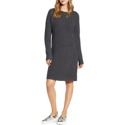 Petite Caslon Sweater Dress, Grey