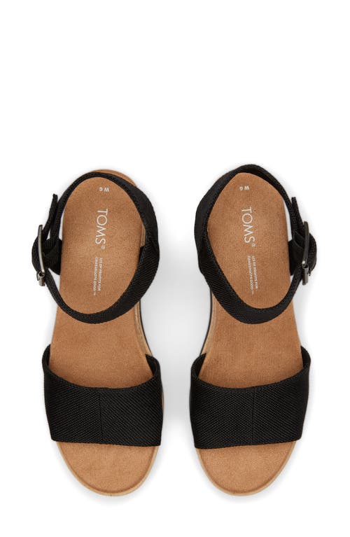 Shop Toms Diana Platform Wedge Sandal In Black Heavy Canvas