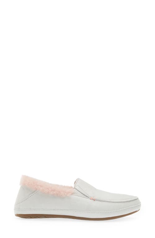 Olukai Ku'una Genuine Shearling Slipper In Mist Grey/mist Grey