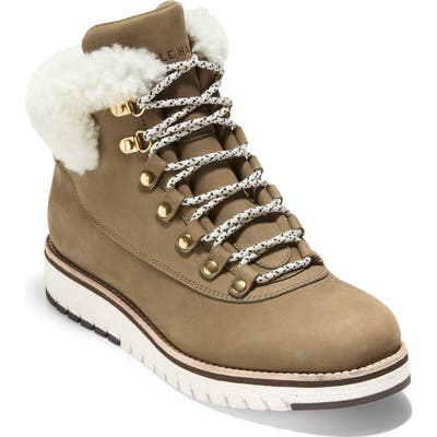 Cole Haan Grandexpl?re Genuine Shearling Trim Waterproof Hiker Boot, Brown