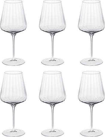 Georg Jensen Set of 6 Crystal Red Wine Glasses in Clear