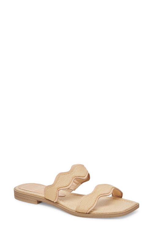 Ilva Slide Sandal in Light Natural Raffia