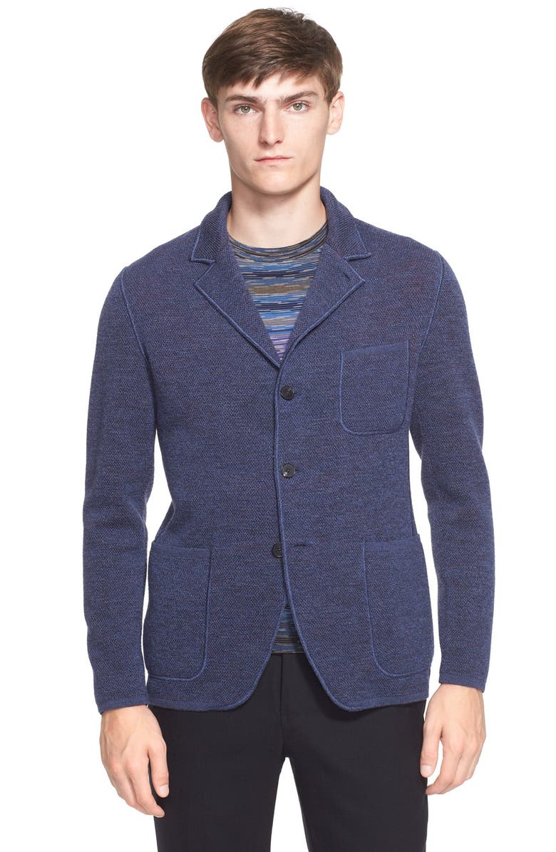 MISSONI Space Dye Knit Wool Jacket, Main, color, MEDIUM BLUE