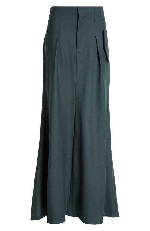 Shop Victoria Beckham Asymmetric Maxi Skirt In Seaweed