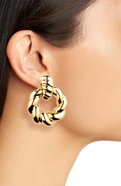 Shop Carolina Herrera Twist Door Knocker Drop Earrings In Gold 902