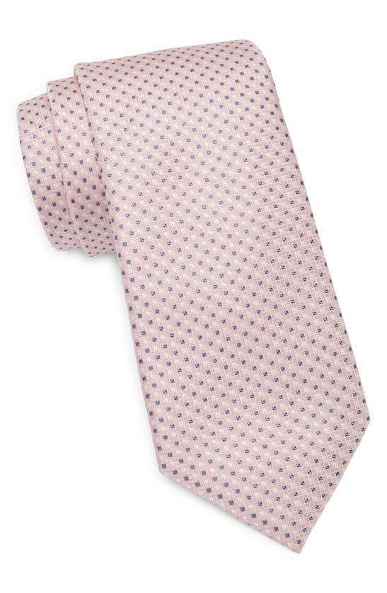 Shop Nordstrom Rayme Minicheck Silk Tie In Pink