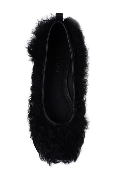 Shop Artisan Crafted By Zigi Quincy Faux Fur Flat In Black Leather