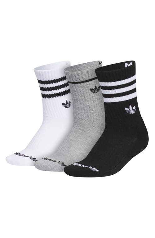 Shop Adidas Originals Adidas Kids' Assorted 3-pack Originals Crew Socks In White/grey/black