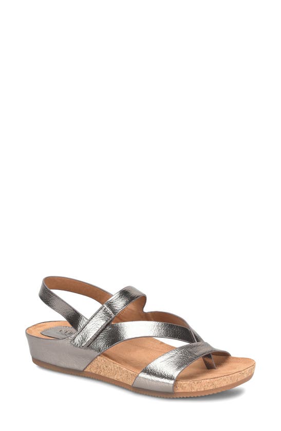 Eurosoft Gianetta Ankle Strap Sandal In Pewter Croco